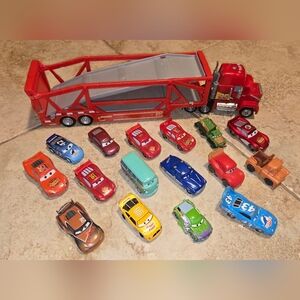 Disney Mack Hauler LongCar Transporter Toy Truck with Cars
